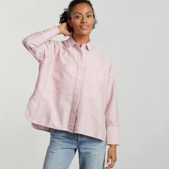 Everlane The Boxy Oxford in Striped Organic Cotton - XS - Picture 1 of 8